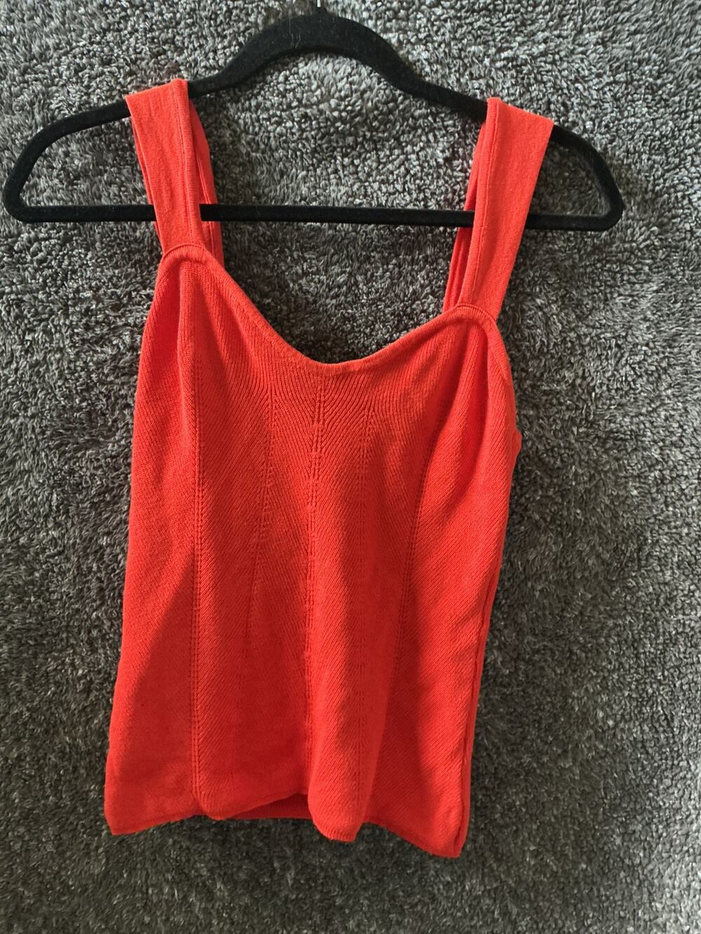 JACQUIE THE LABEL ORANGE KNIT TANK TOP SWEATER | WOMEN'S SIZE L
